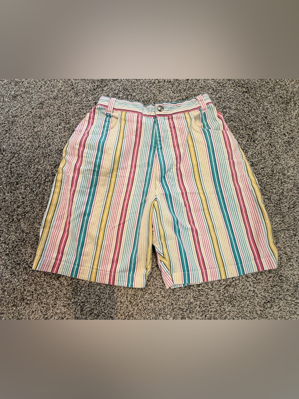 Vintage 1980s Multicolor Striped Women’s Bermuda Shorts